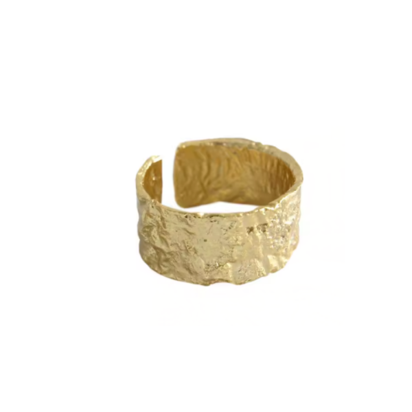 Gold Plated Silver Textured Band