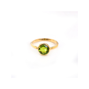 Sterling Silver Round Peridot Ring