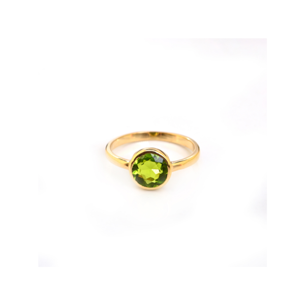 Sterling Silver Round Peridot Ring