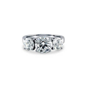 Sterling Silver Trio Moissanite Ring