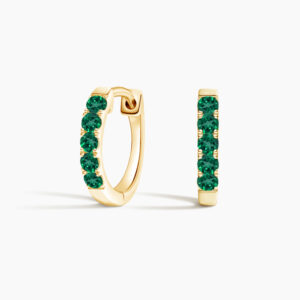 Emerald Huggie Hoops